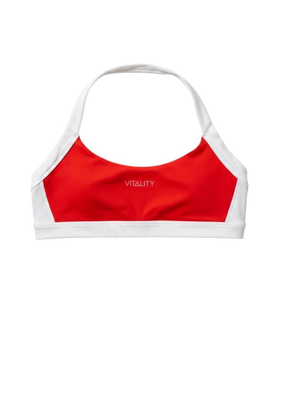 Vitality Womens Vitality Cloud II Mini Halter Bra Red & White Size M